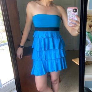 Express strapless ruffle tiered dress